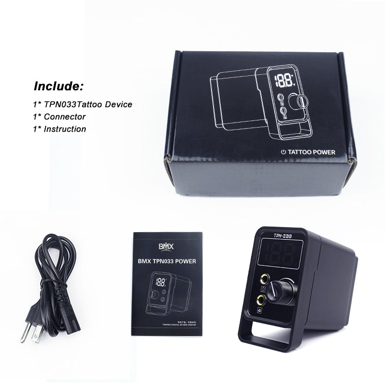 Biomaser ThunderlordPower TPN033 Tattoo Power Supply Kit - Professional Tattoo Equipment with digital display and control