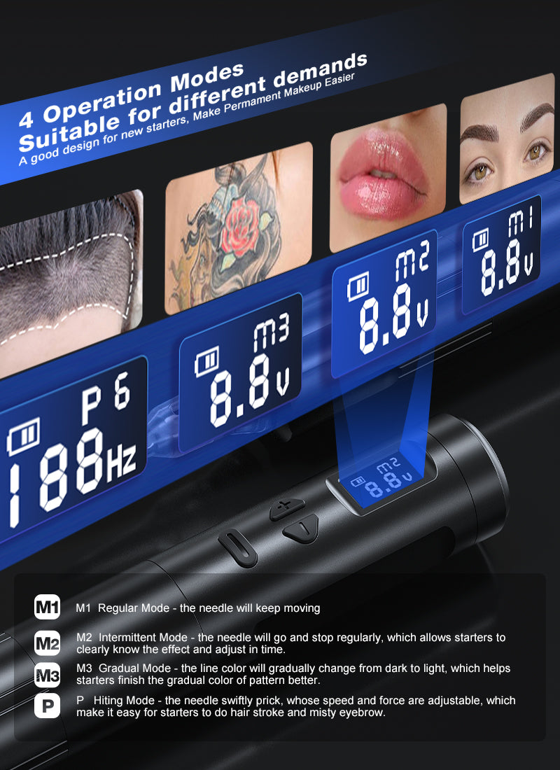 Thunderlord Power K6003 PMU machine with 4 operation modes: Regular, Intermittent, Gradual, Hitting; Tattoo equipment