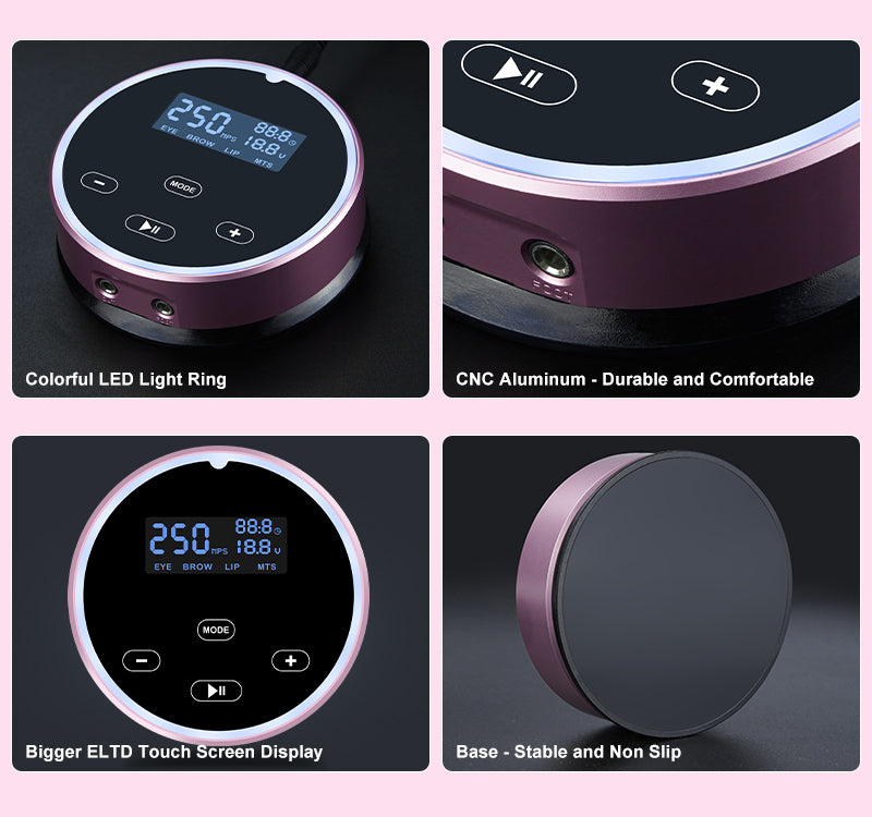 P30 Mini Permanent Makeup Machine - Digital Display, Durable CNC Aluminum, and Stable Base