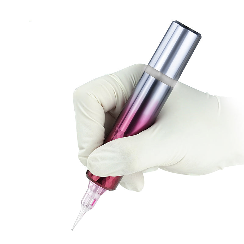 Thunderlord Power Rotary Tattoo Pen, featuring a gradient red and silver body, ideal for professional tattoo artists
