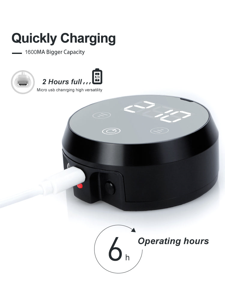 P60 Wireless Tattoo Machine Power Supply - Quick Charging, Digital Display, 6-hour Operating Time