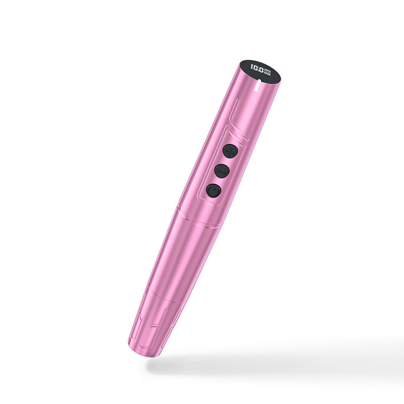 Pink Biomaser TP006 Wireless PMU Machine, digital display showing 10.0, professional tattoo equipment for eyebrows and lips