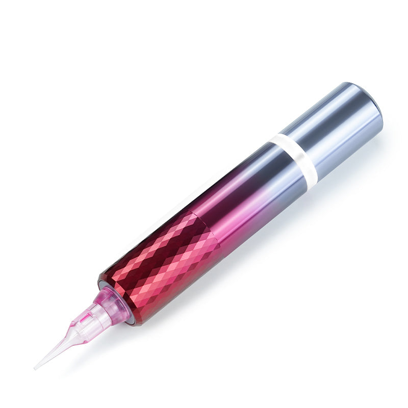 ThunderlordPower Rotary Slim Tattoo Pen Machine in gradient red and silver, for eyebrow and lip PMU