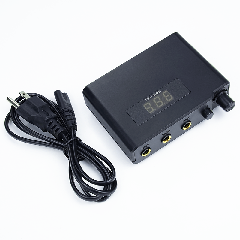 Black ThunderlordPower TPN032 tattoo power supply with digital voltage display and adjustable settings