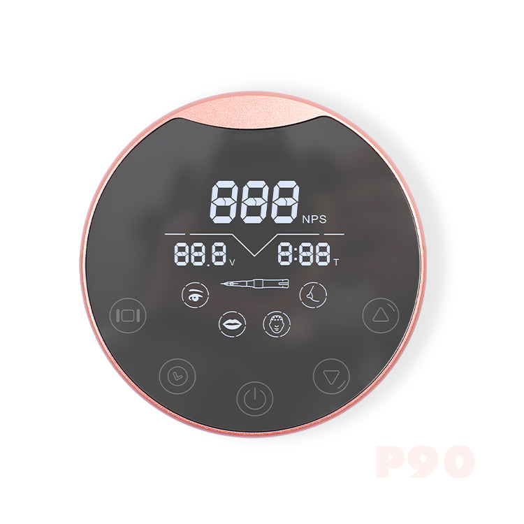 Biomaser P90 PMU machine power supply, rose gold, digital display for PMU procedures: eyebrow, lip, eyeliner.