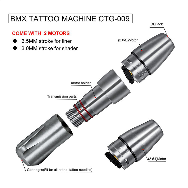 ThunderlordPower Tattoo Pen Machine Double Motor 3.5mm/3.0mm Strock Rotary pen CTG009