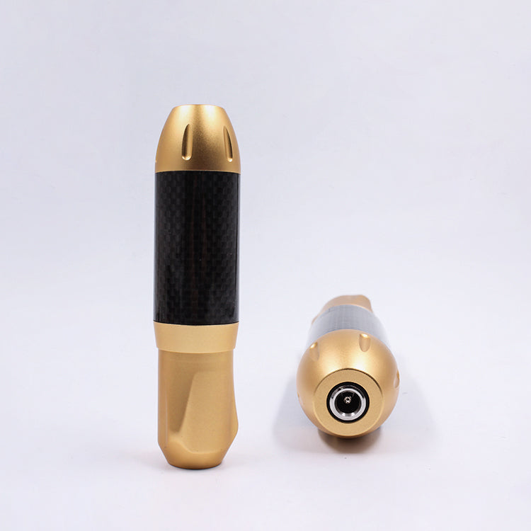 Thunderlord Power CTG005 Rotary Pen Tattoo Machine with gold body and carbon fiber grip, tattoo equipment