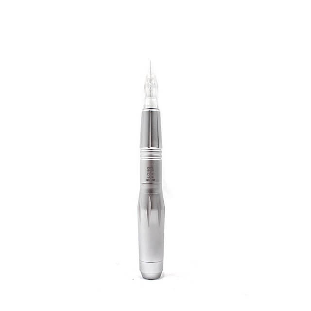 Silver BMX PMU pen for permanent makeup, featuring "LONG BRIEF" inscription, professional tattoo equipment.