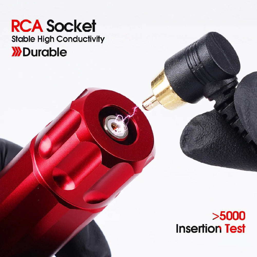 CTG002 Professional tattoo machine pen with RCA socket for stable power supply, durable, over 5000 insertion test.