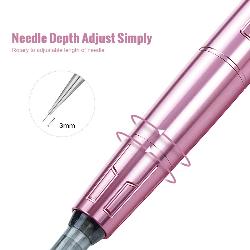 Biomaser TP006 PMU Machine - Needle depth adjustment, rotary design with 3mm needle length for precise permanent makeup.