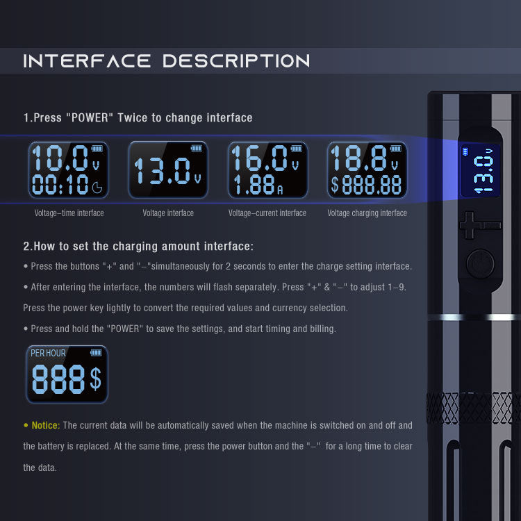 Wireless Kits Tattoo Pen Machine With 4.0MM stroke ThunderlordPower K6022