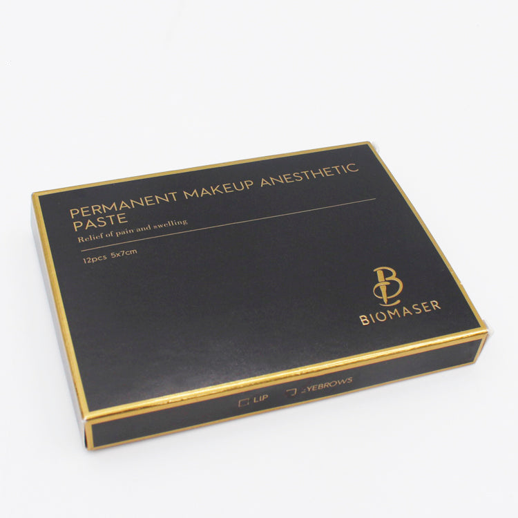 Biomaser Permanent Makeup Anesthetic Paste box, relief pain for lip and eyebrow tattoo, 12pcs