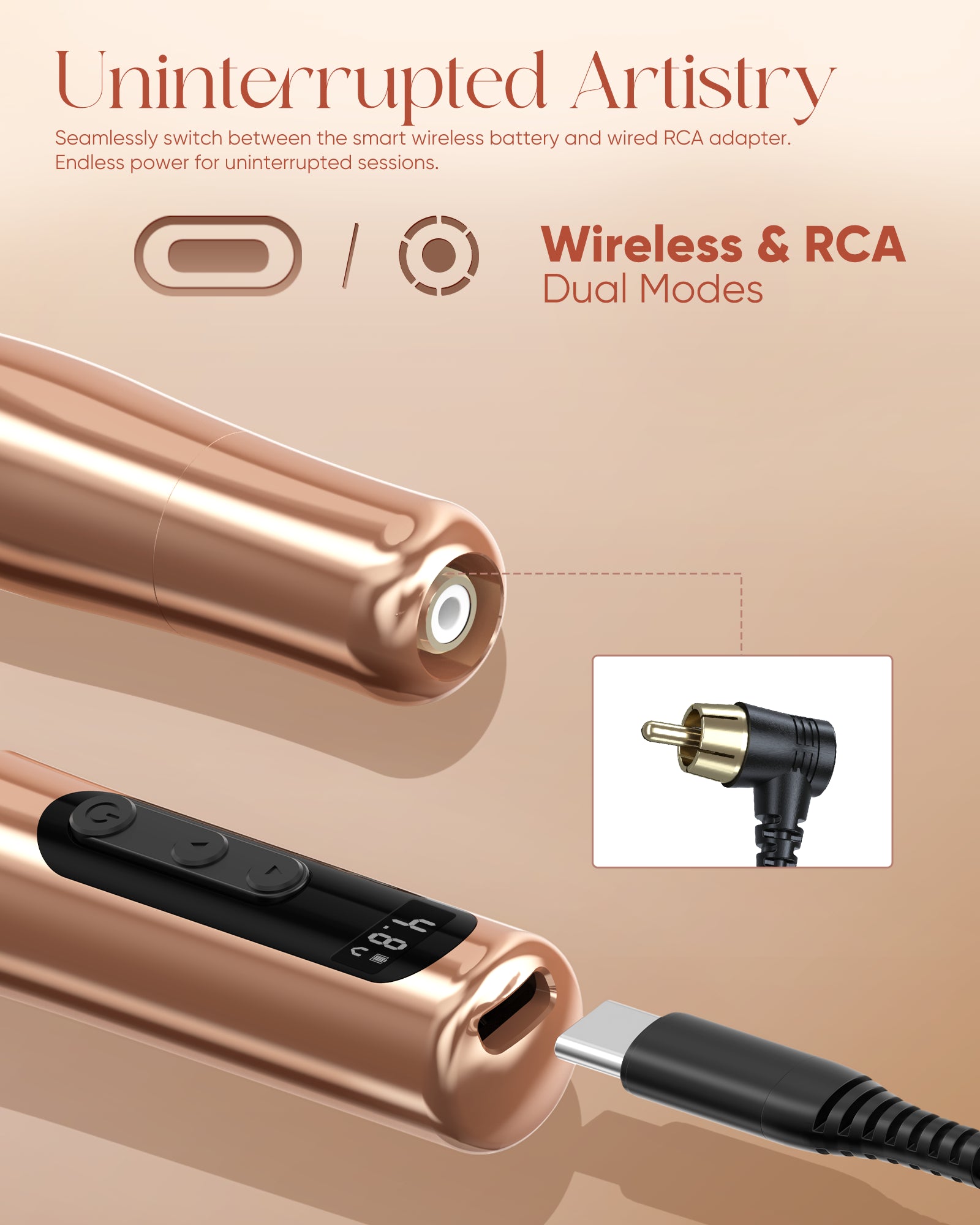 Biomaser P90 PRO Wireless PMU Pen - Long-Lasting, Silent & Portable for Brows/Lips/Eyeliner