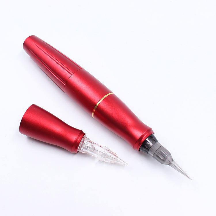 Red CTGE004 tattoo machine, pen-style design, professional tattoo equipment, ergonomic design for comfort and precision.