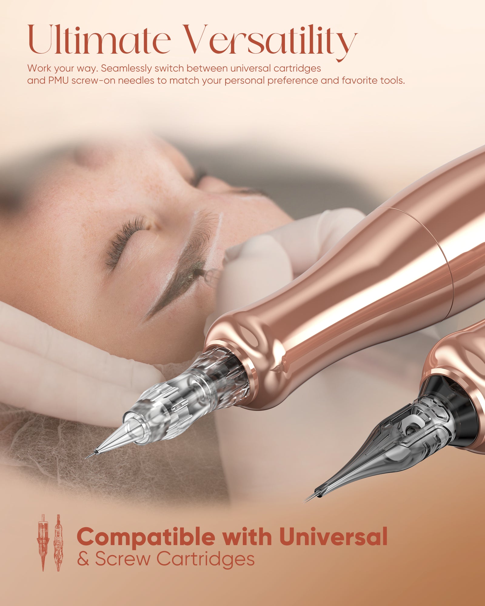 Biomaser P90 PRO Wireless PMU Pen - Long-Lasting, Silent & Portable for Brows/Lips/Eyeliner