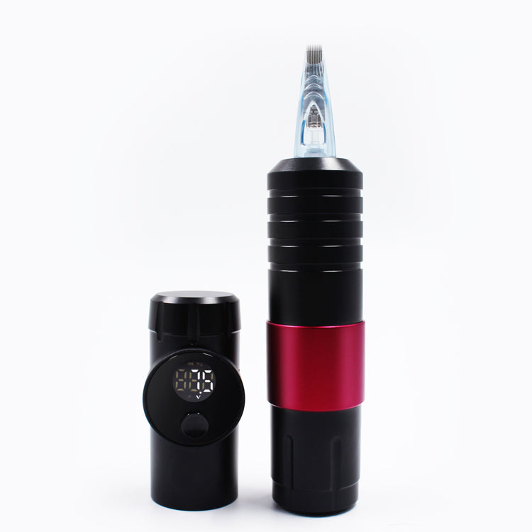 Thunderlord Power K6005 wireless tattoo pen kit, black and red design, digital display. Professional tattoo equipment.