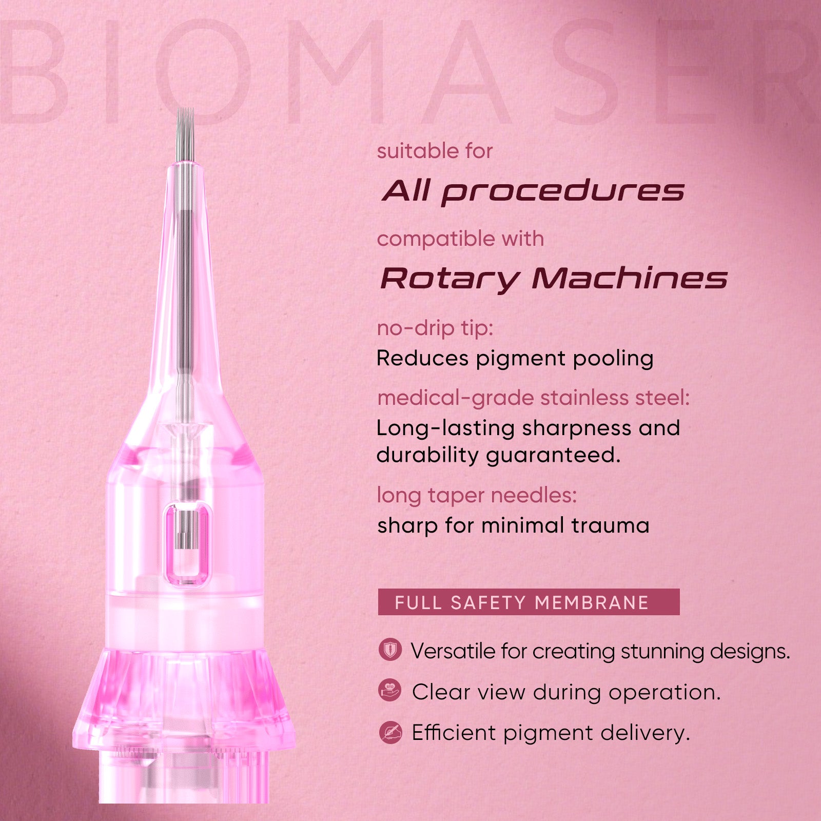 MG Magnum Biomaser Pinky Pro Tattoo Permanent Makeup Needle Cartridges fit for standard tattoo pen machine