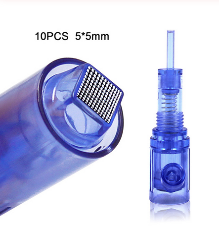 BMX MTS Microneedling Cartridge Needles - 10PCS 5x5mm - Blue, Sterile Cartridge Needles for PMU Machines