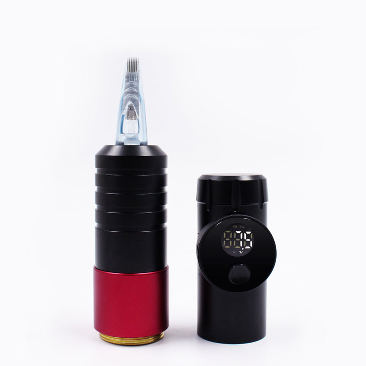 Thunderlord Power K6005 wireless tattoo pen kit, black and red design, digital display. Professional tattoo equipment.