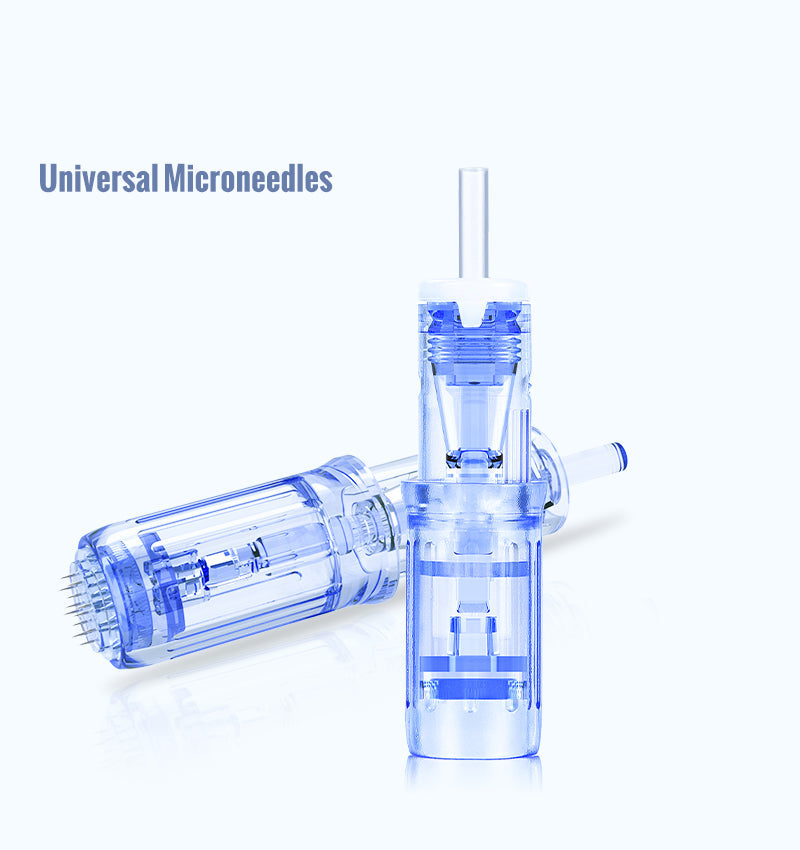 Universal Microneedles MTS Cartridge, Clear Blue Microneedling Needles for Professional Tattoo Pen Machines