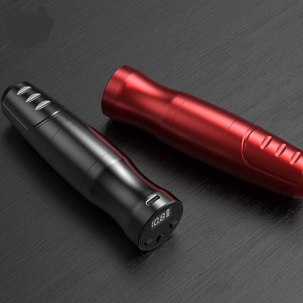 Thunderlord Power EXPLORER CTG5002 wireless tattoo pen, black and red with digital display, tattoo machine
