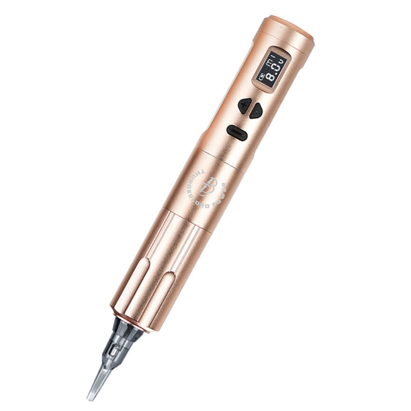 Thunderlord Power K6003 Wireless PMU Machine, Rose Gold, digital display, cartridge needle, tattoo equipment