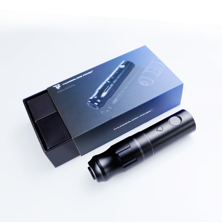 Thunderlord Power K6016 wireless tattoo pen kit with sleek black design and packaging, professional tattoo equipment