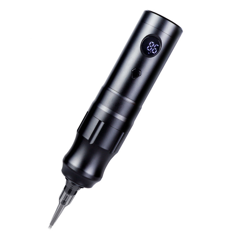 Thunderlord Power K6016 wireless tattoo pen, black aluminum body, digital display, for professional tattoo artists