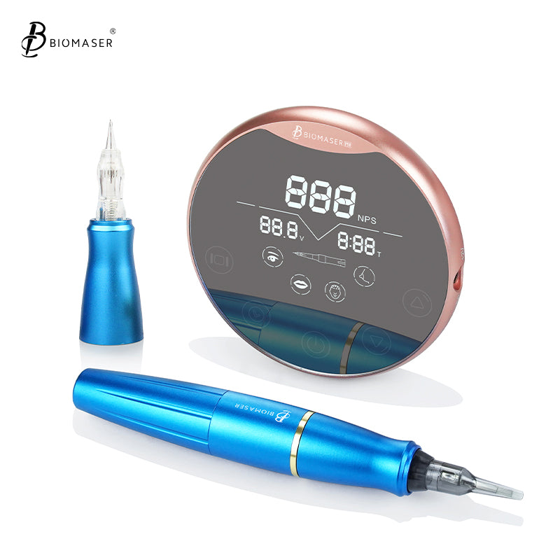 PMU Tattoo Machine Kit with CTGE004 Double Head for Universal Tattoo Cartridge Needle & BMX Screw Needle Thunderlord P90