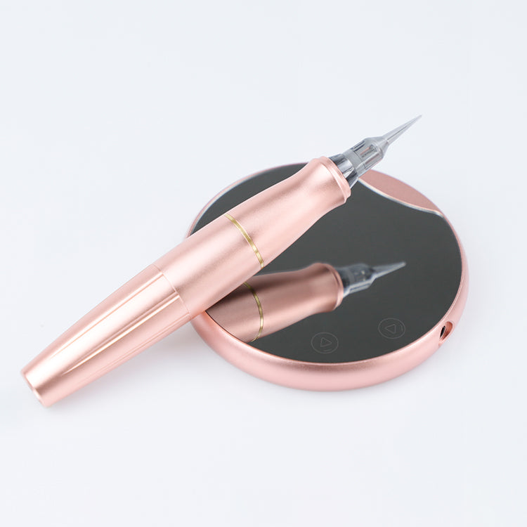 Biomaser P90 rose gold PMU machine kit, for professional tattoo and permanent makeup, with power supply.