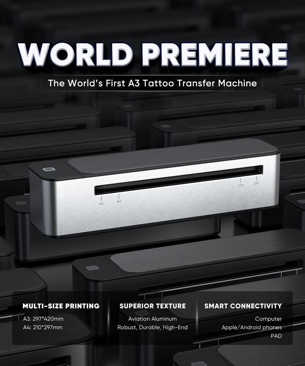 Thunderlord A3 Tattoo Transfer Machine: A3/A4 size, professional tattoo equipment with smart connectivity