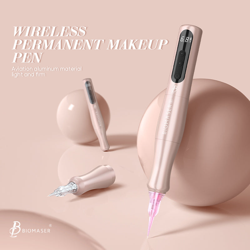 Biomaser P90 PRO Wireless PMU Pen, rose gold, aviation aluminum, professional tattoo equipment