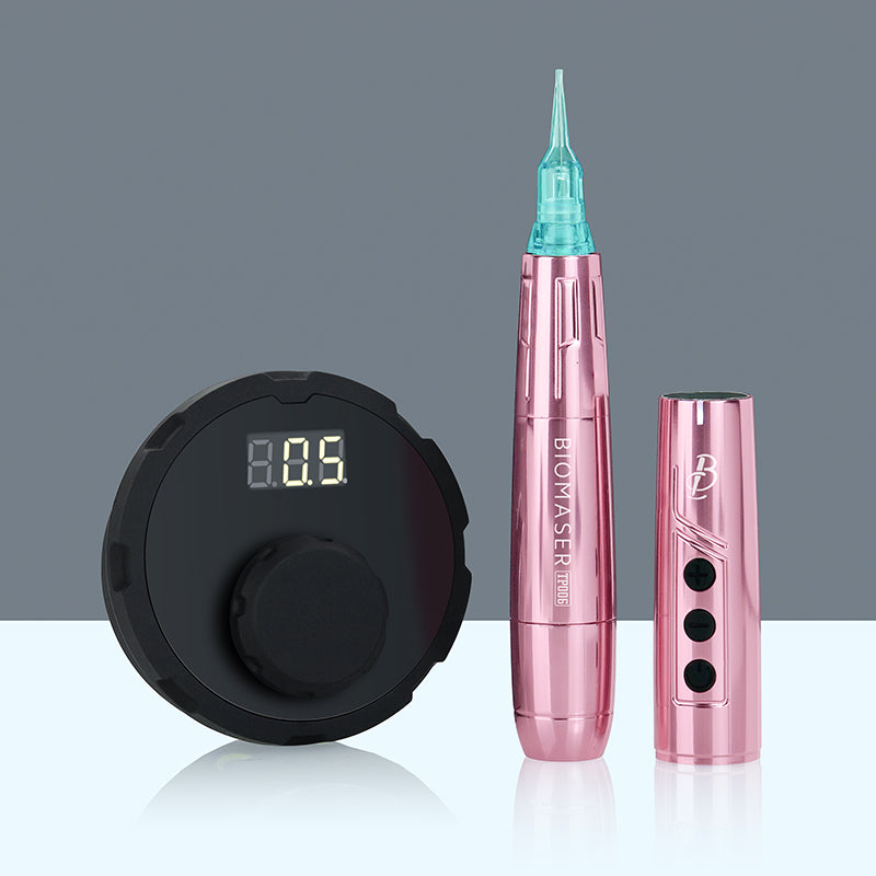BIOMASER JOG626 Pink PMU machine kit, professional eyebrow embroidery tool, 0.5V start-up, precision tattoo machine
