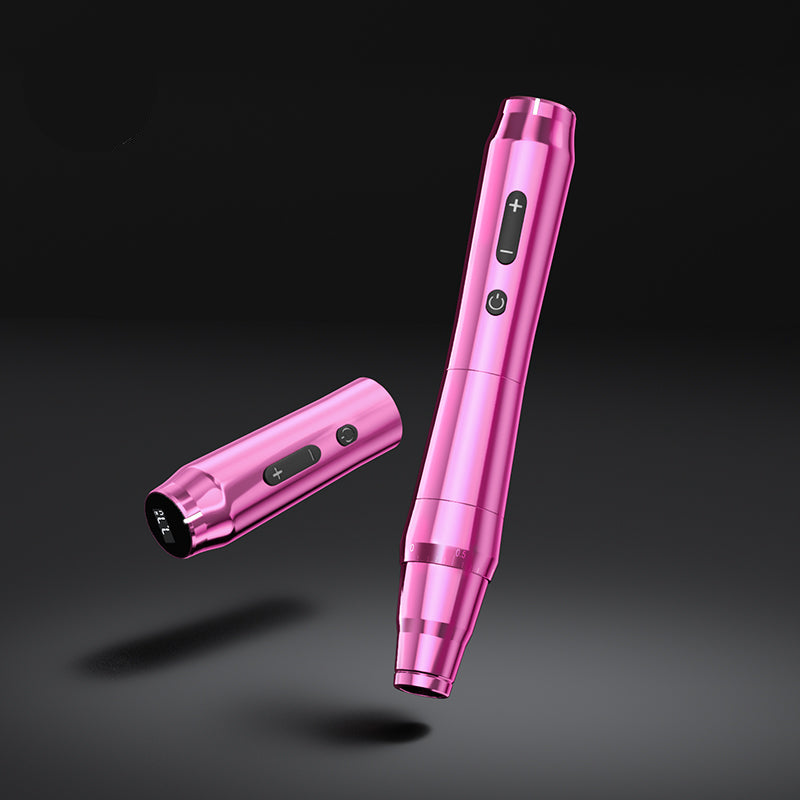 Pink Biomaser TP010 Wireless PMU Machine Kit with battery, suitable for professional tattoo artists, Wireless PMU Machine.