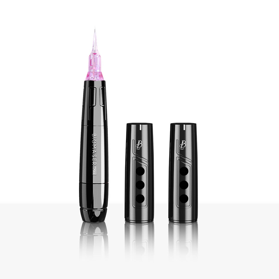 Biomaser TP006 Wireless PMU Machine for eyebrows and lips, professional tattoo equipment, dual battery heads, black design