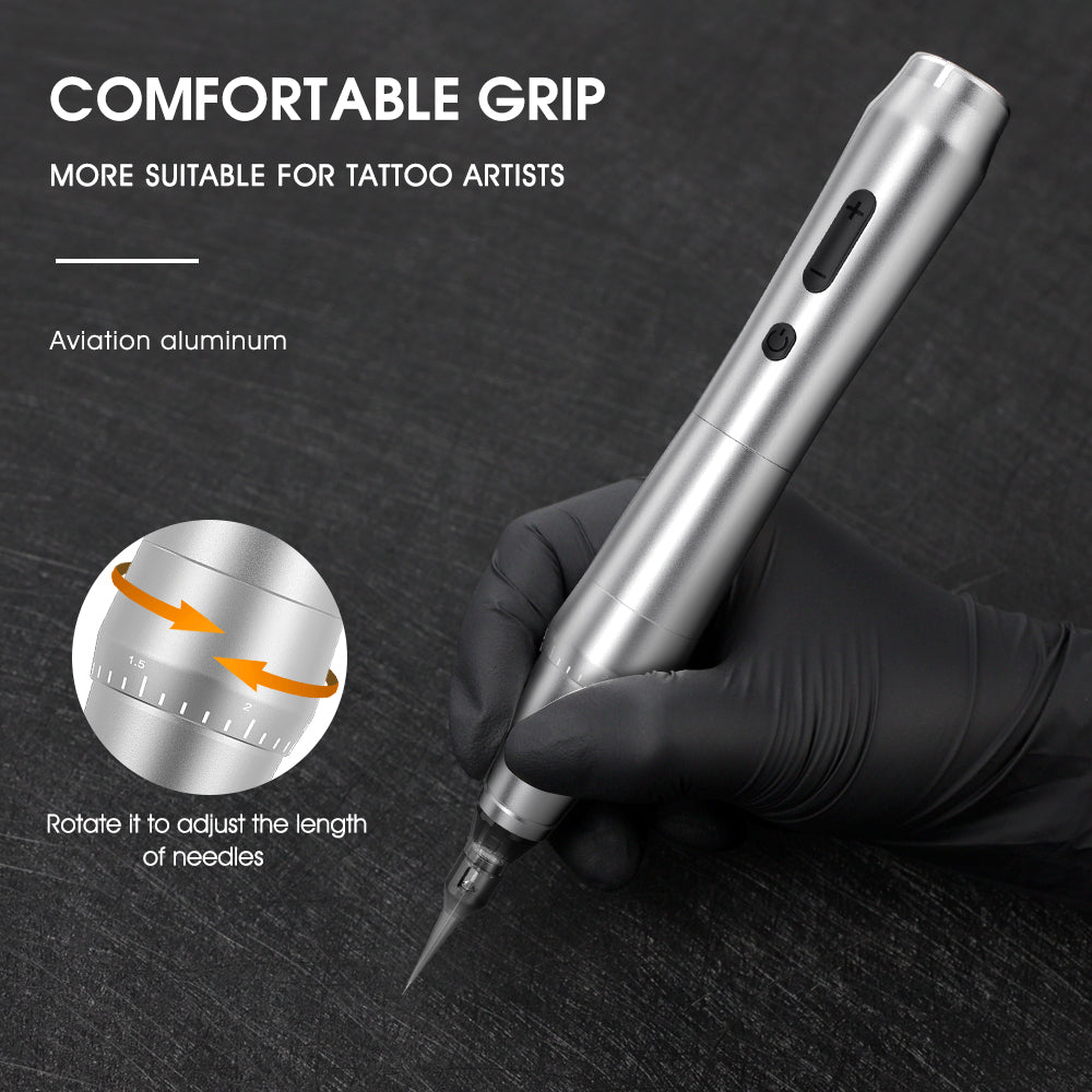 Biomaser TP010 wireless PMU machine pen with comfortable grip and aviation aluminum for professional tattoo artists