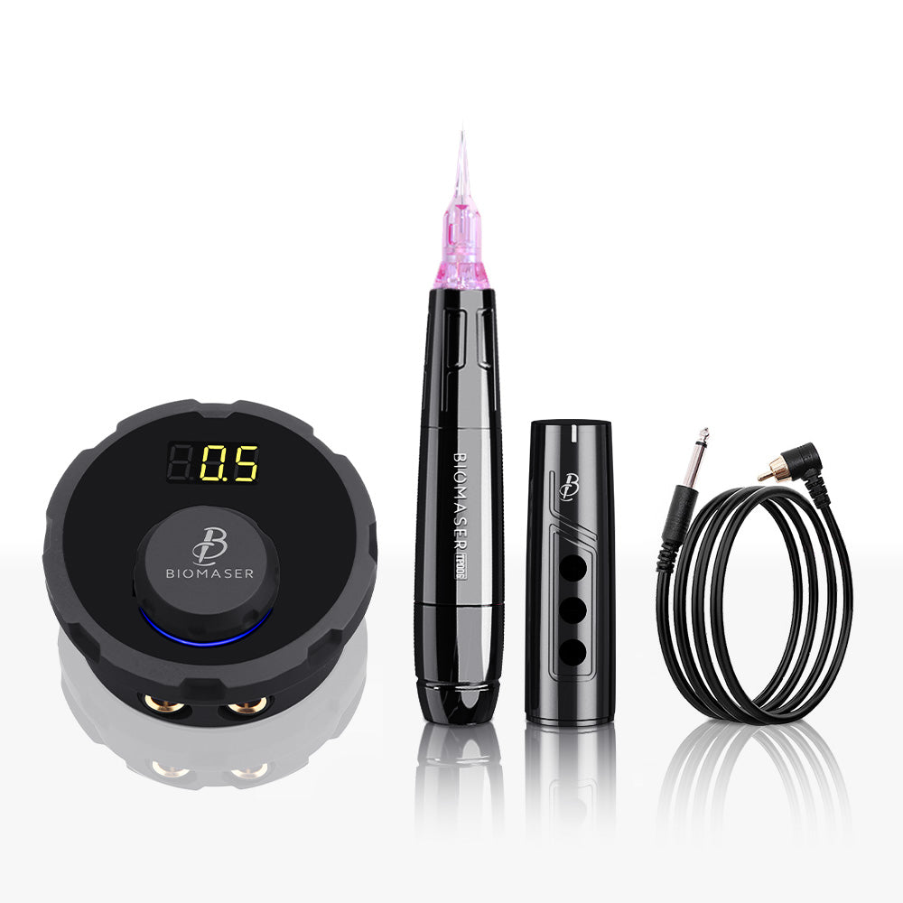 BIOMASER JOG626 professional PMU machine kit for HAIR STROKE eyebrow embroidery, with power supply, pen and cable.
