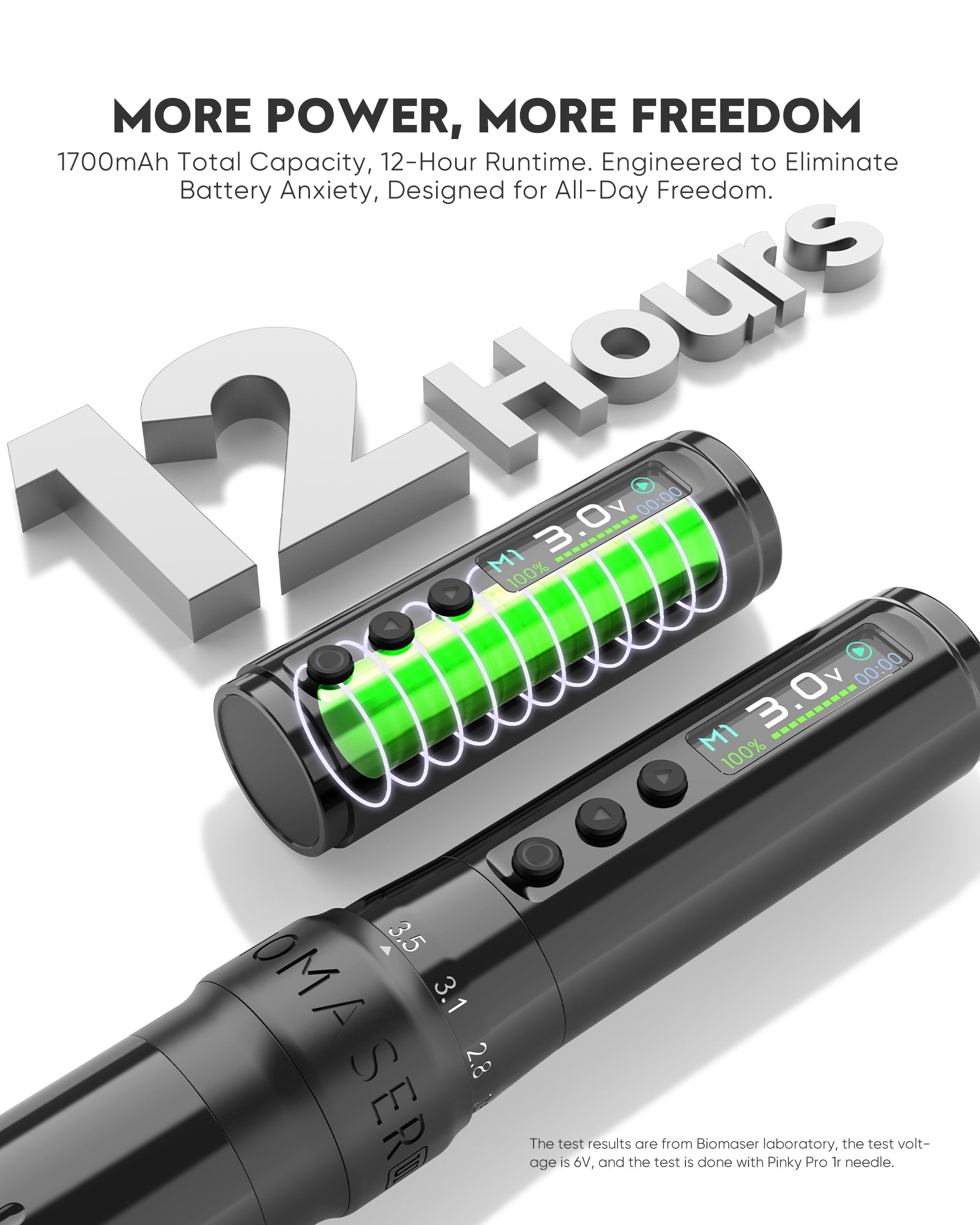 Biomaser Plenilune U1 Pro Wireless Tattoo & PMU Machine With Adjustable Stroke
