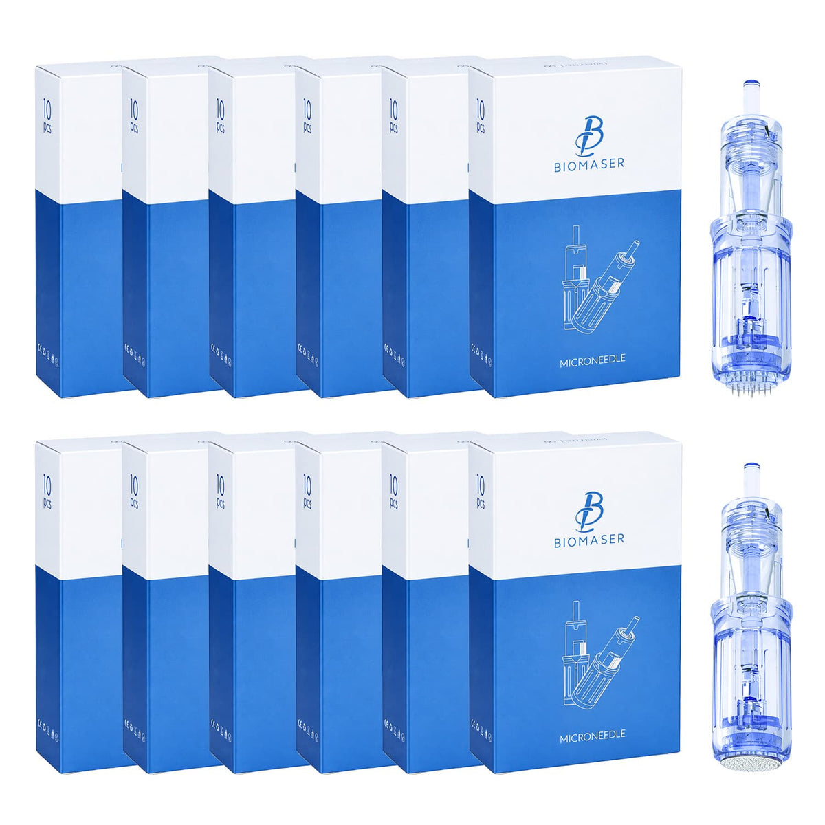 Biomaser VERA V1 Microneedle Cartridges Refill Pack | 12P & Nano Round (120 Pcs)