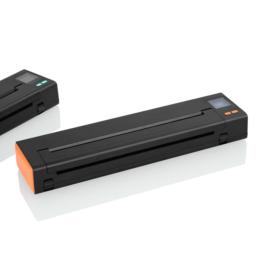 XIRU XR3 Wireless Thermal Tattoo Stencil Printer in black with orange accents, for tattoo artists, tattoo equipment.