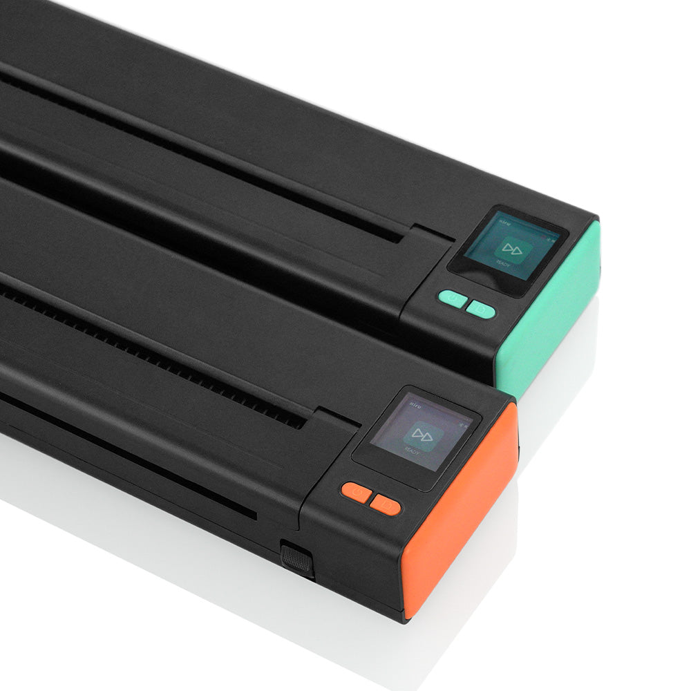 XIRU XR3 Wireless Tattoo Stencil Printer, black with turquoise and orange accents, tattoo equipment, ready to use.