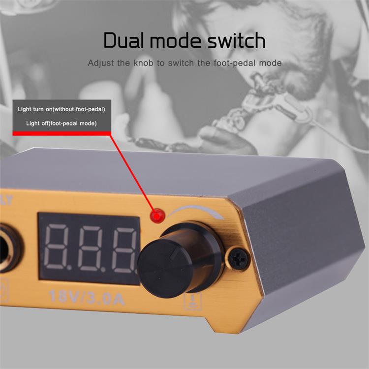 Thunderlord Power TPN027 tattoo power supply with dual mode switch, digital display and adjustable knob, tattoo equipment