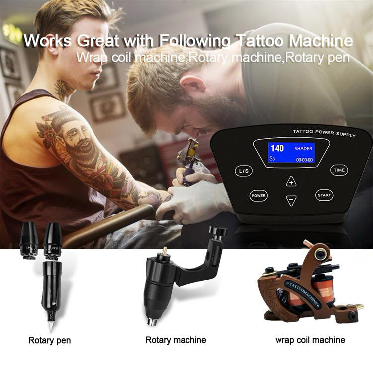 Touch Screen Intelligent Digital LCD Dual Tattoo Machine Power Supply Set ThunderlordPower P300