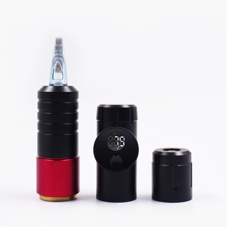 Thunderlord Power K6005 wireless tattoo pen kit components, black and red design, digital display, tattoo equipment
