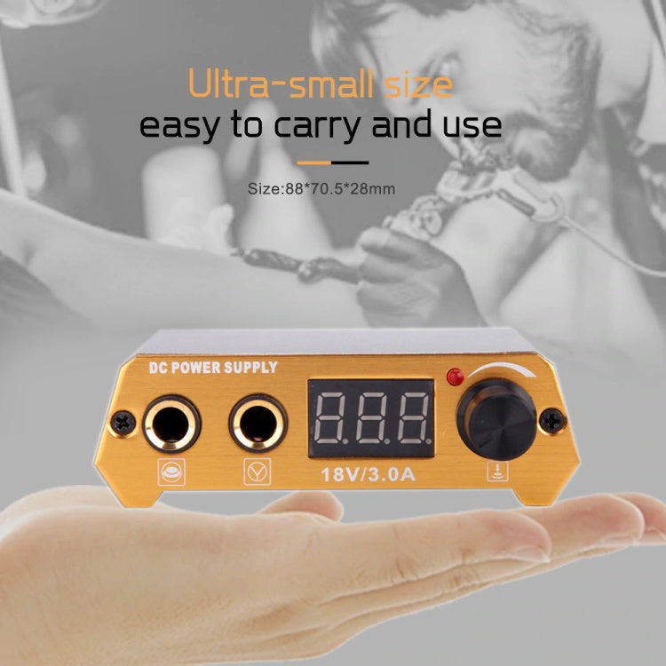 Thunderlord Power TPN027 tattoo power supply, gold & silver, portable design, digital display, tattoo equipment