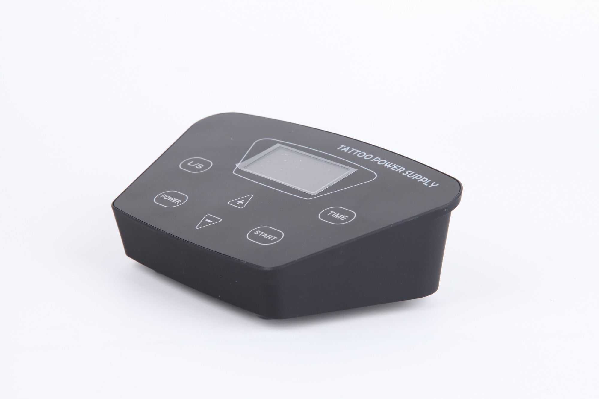 ThunderlordPower P300 Digital Tattoo Power Supply - Black with touch screen, featuring Liner/Shader, Time and Power controls.