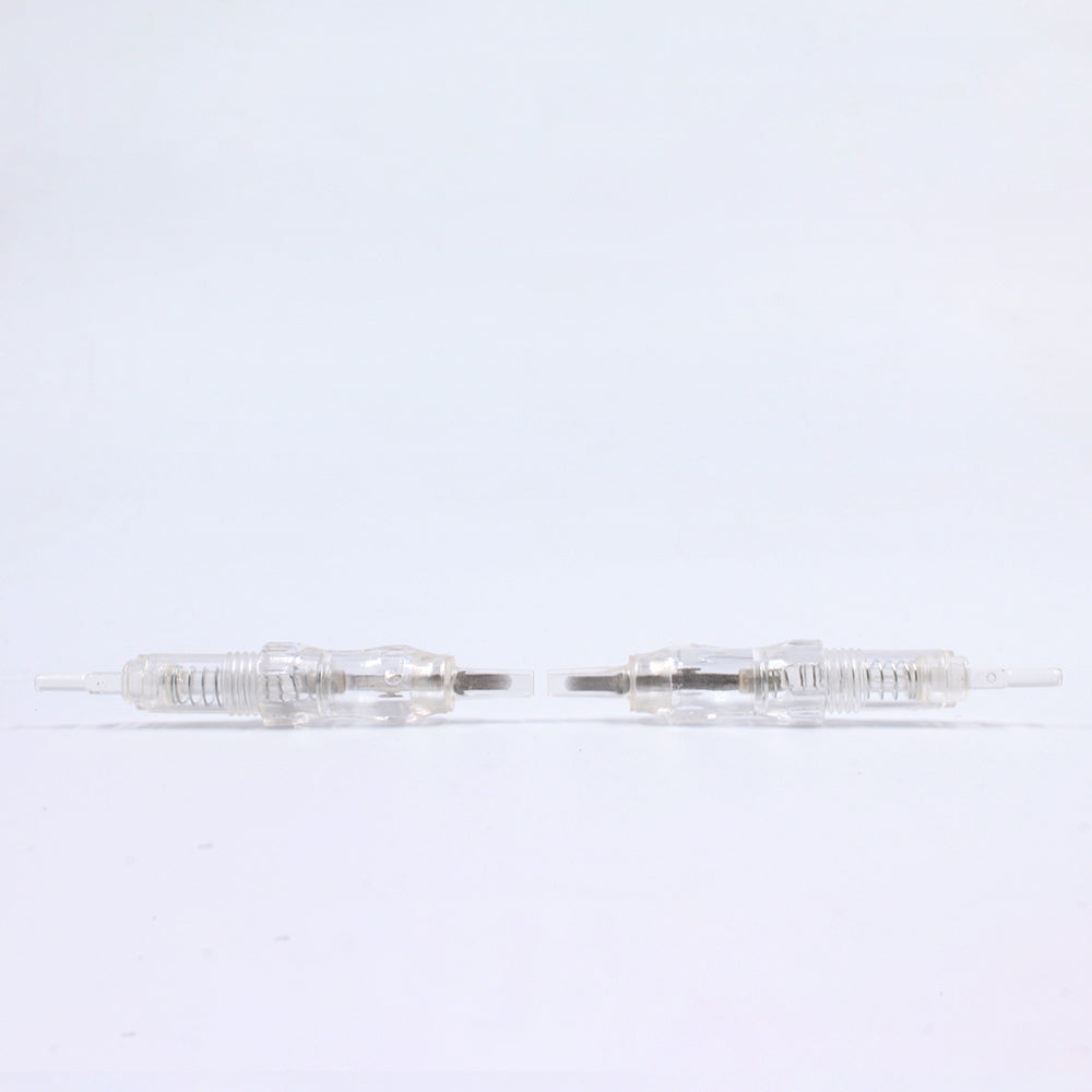 Biomaser Pinky Cartridge Needle product shot, pink transparent design for professional tattoo pen machine, PMU supplies