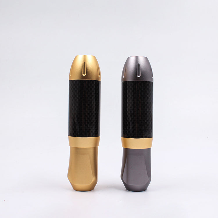 Thunderlord Power CTG005 Rotary Tattoo Pen, Gold & Gray, with Carbon Fiber Grip - Professional Tattoo Equipment
