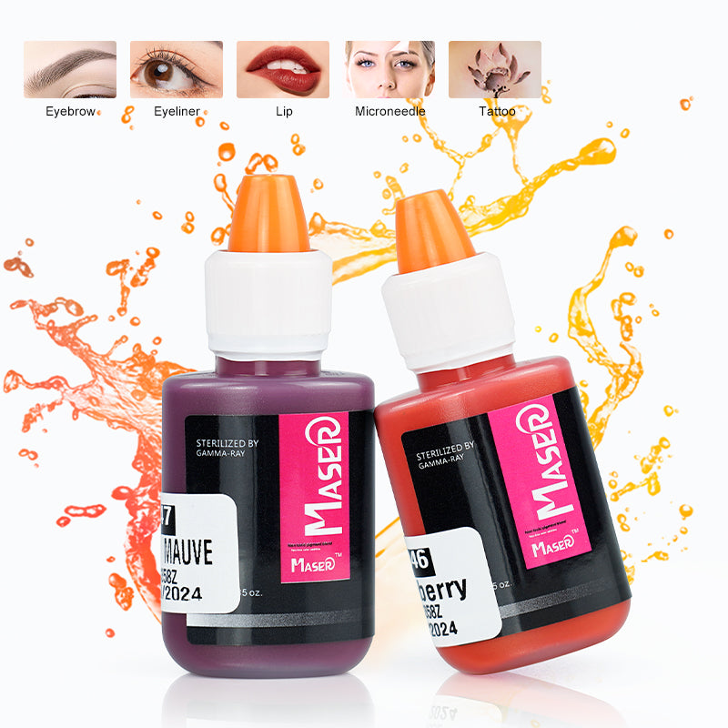 Professional 10ML Maser Tattoo Ink for Permanent Makeup Machine Lips Color Natural Plant Micropigmentation Pigment Tattoo Ink