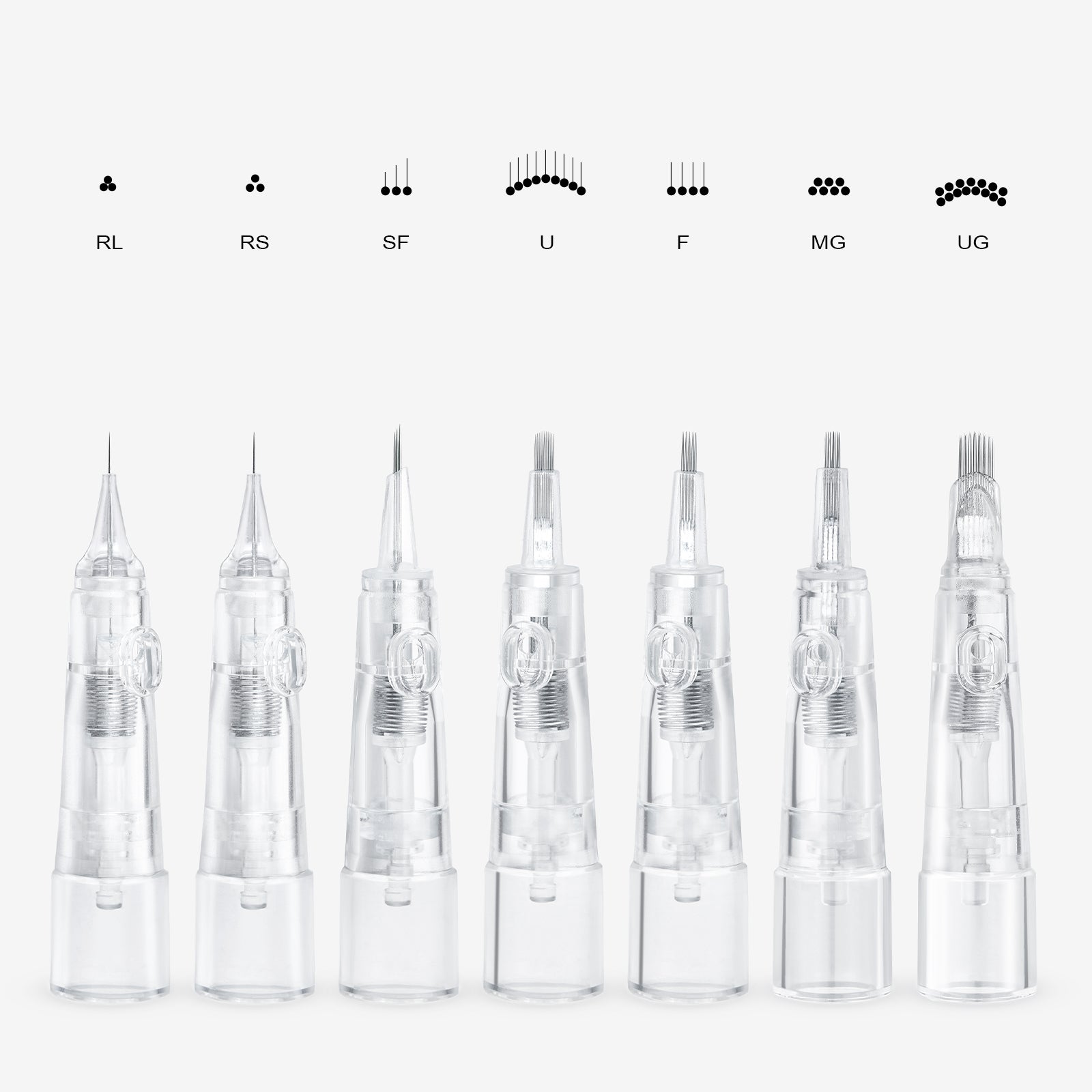 Biomaser PMU cartridge needles - Various configurations for professional permanent makeup, tattoo supplies